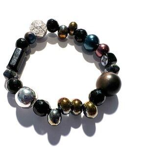 Artisan Crafted, Glass Beaded Stretch Bracelet